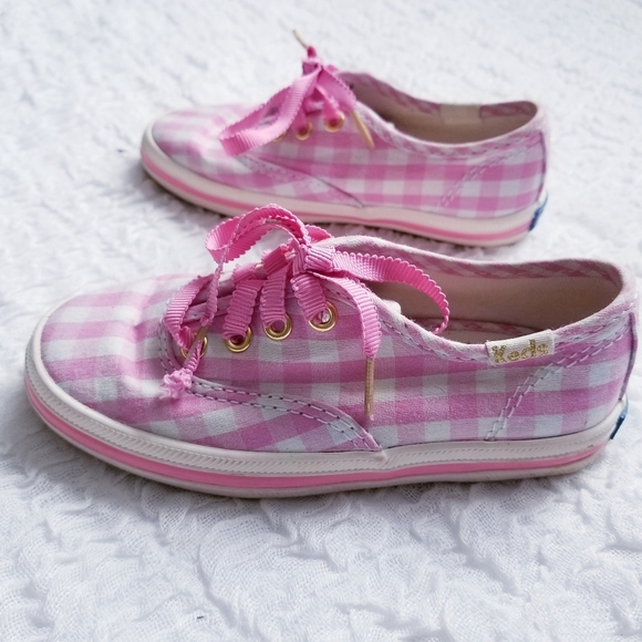 Keds x Kate Spade Champion Seasonal Pink Gingham Toddler Size 8 - Picture 3 of 7